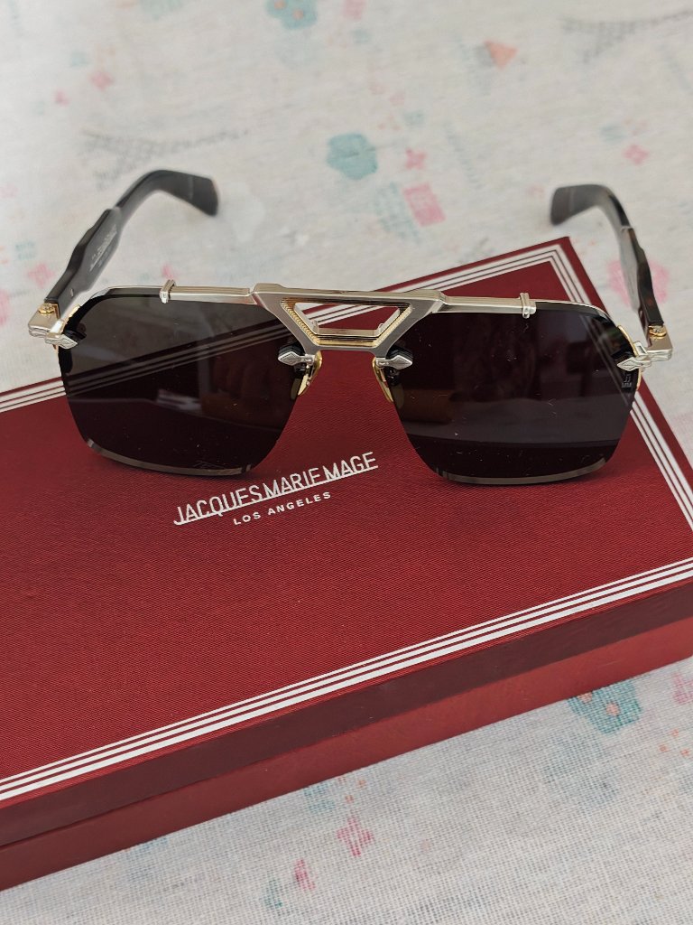 Jacques Marie Mage Rimless Silver Tortoise Temple Sunglasses With Full Box Set — image 2 of 8
